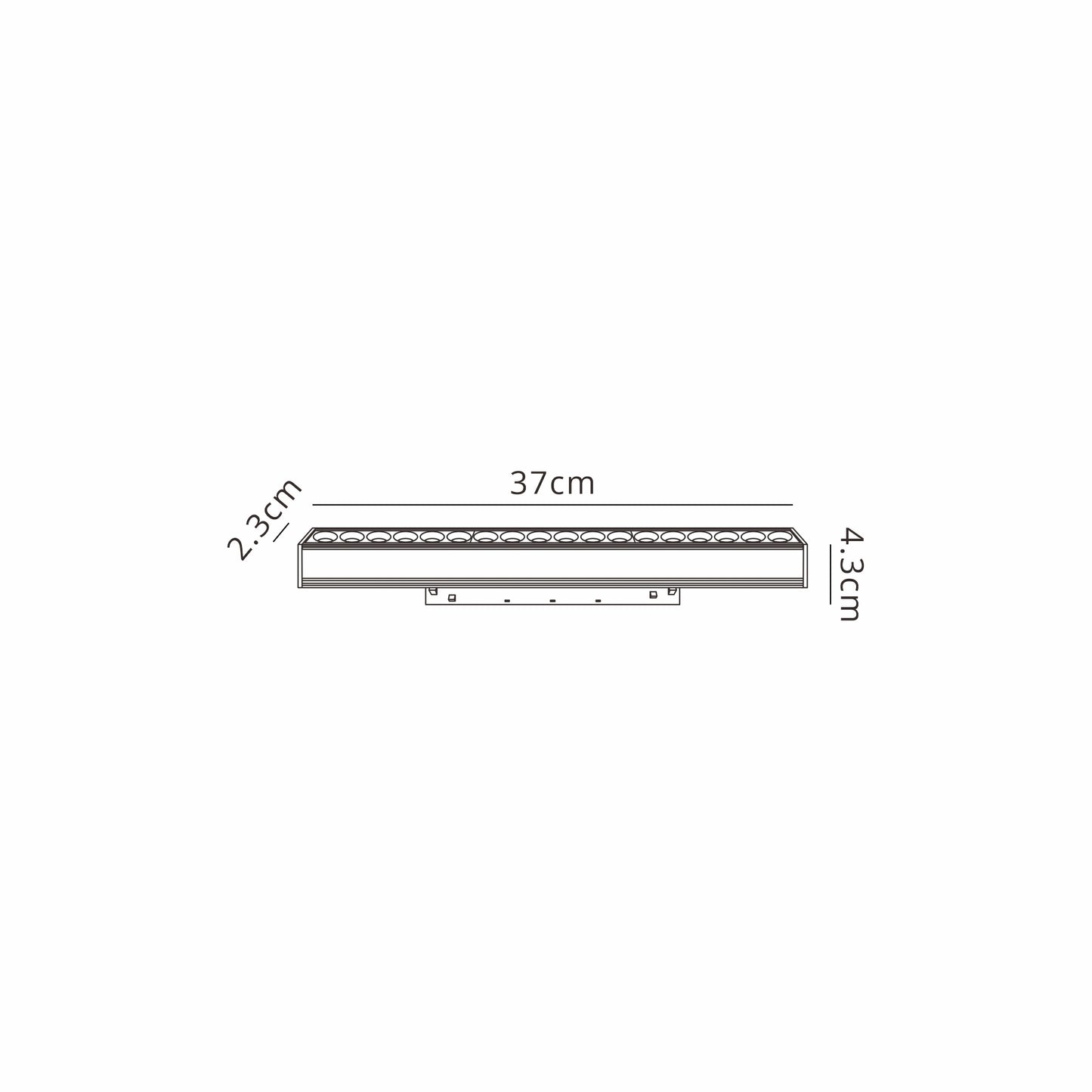 Magneto Linear Light COB, 370mm, 18W LED, 4000K, 1500lm, Black, 3yrs Warranty by Mantra