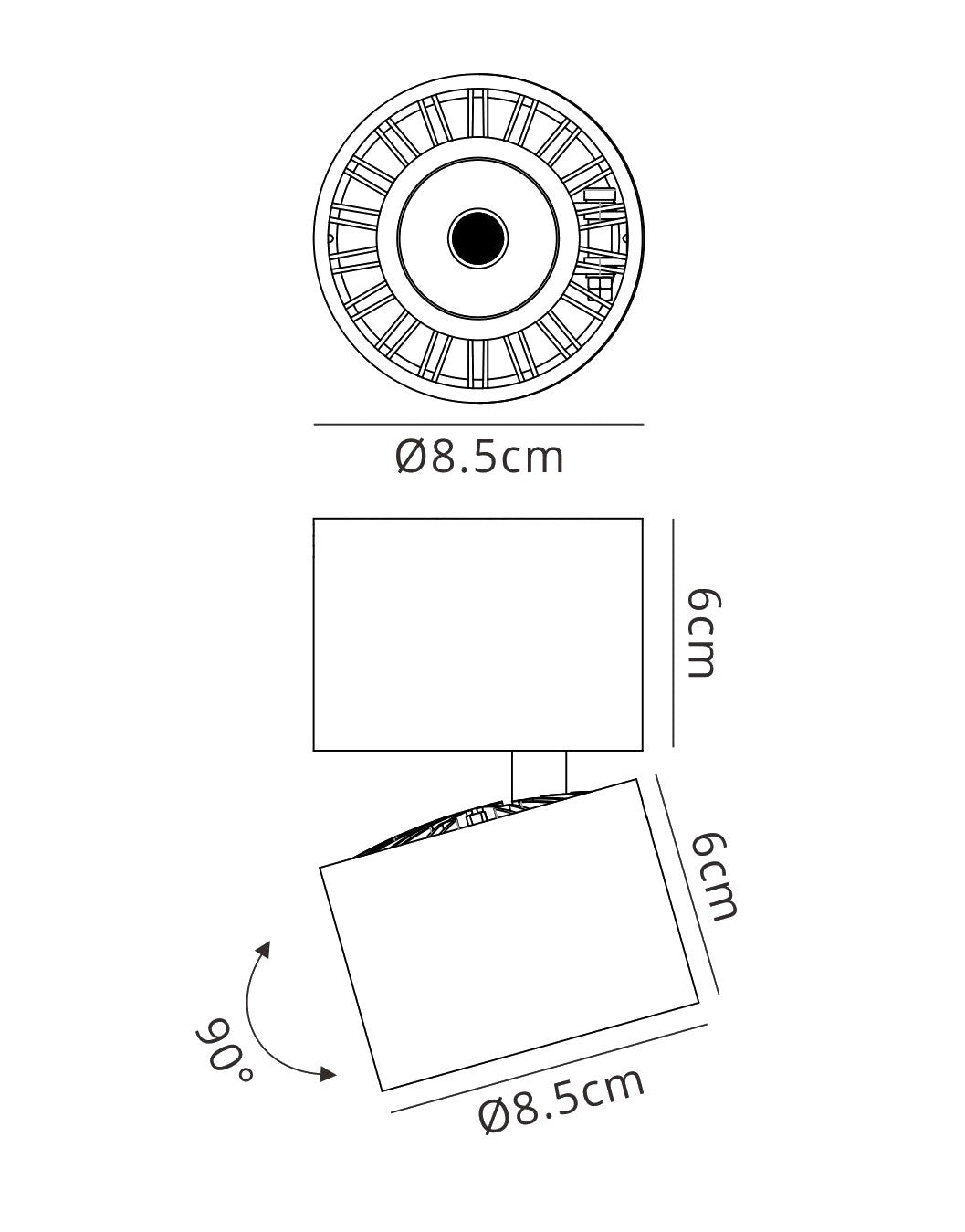 Columbretes Spotlight 8.5cm Round 12W LED 4000K, 1090lm, Matt White, 3yrs Warranty by Mantra