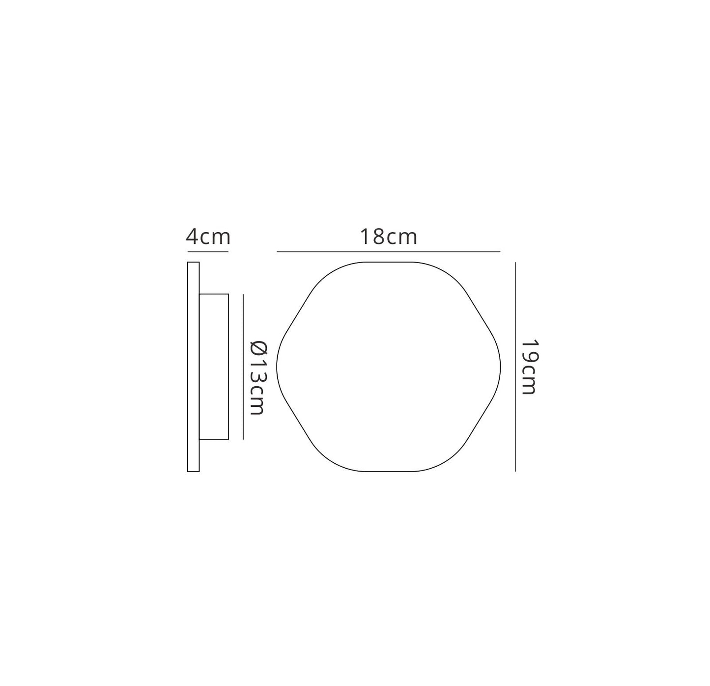 Bora Bora Wall Light 19.2cm Hexagonal 12W LED 3000K, 1080lm, Silver Paint, 3yrs Warranty by Mantra