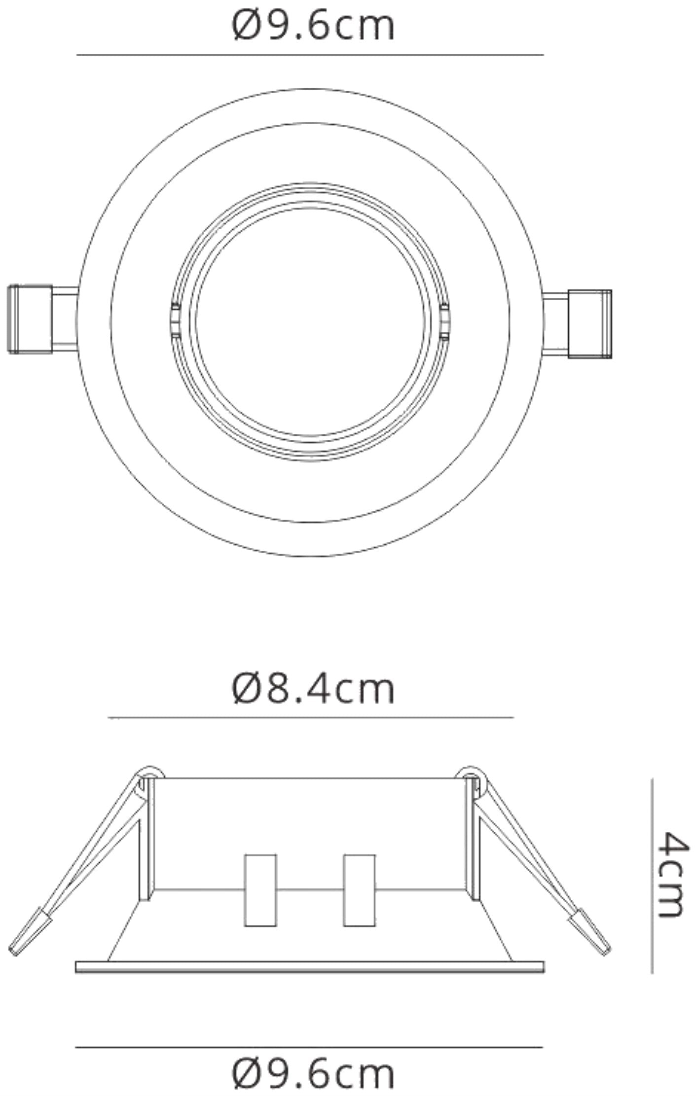 Comfort 9.6cm Round Downlight GU10, Matt Black, Cut Out: 80mm, Lampholder Included by Mantra