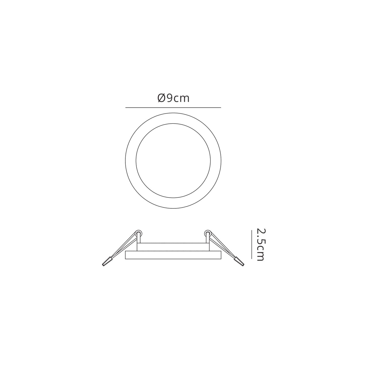 Saona 9cm Round LED Recessed Ultra Slim Downlight, 6W, 4000K, 540lm, Matt White/Frosted Acrylic, Driver Included, 3yrs Warranty by Mantra