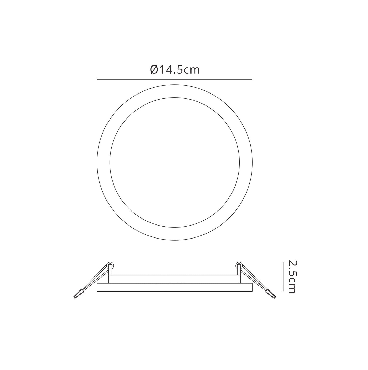 Saona 14.5cm Round LED Recessed Ultra Slim Downlight, 12W, 4000K, 1080lm, Matt White/Frosted Acrylic, Driver Included, 3yrs Warranty by Mantra