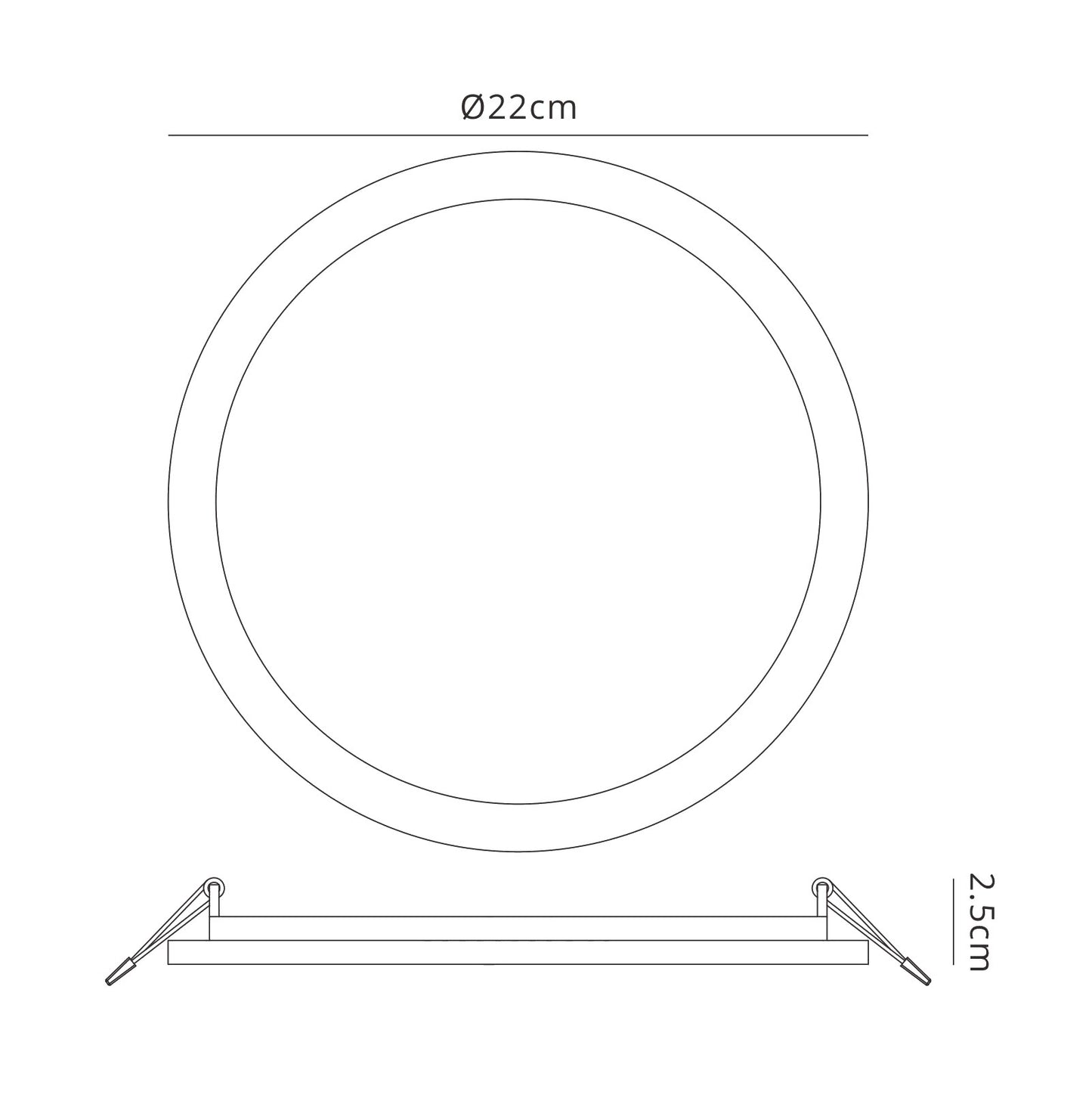 Saona 22.5cm Round LED Recessed Ultra Slim Downlight, 24W, 4000K, 2200lm, Matt White/Frosted Acrylic, Driver Included, 3yrs Warranty by Mantra