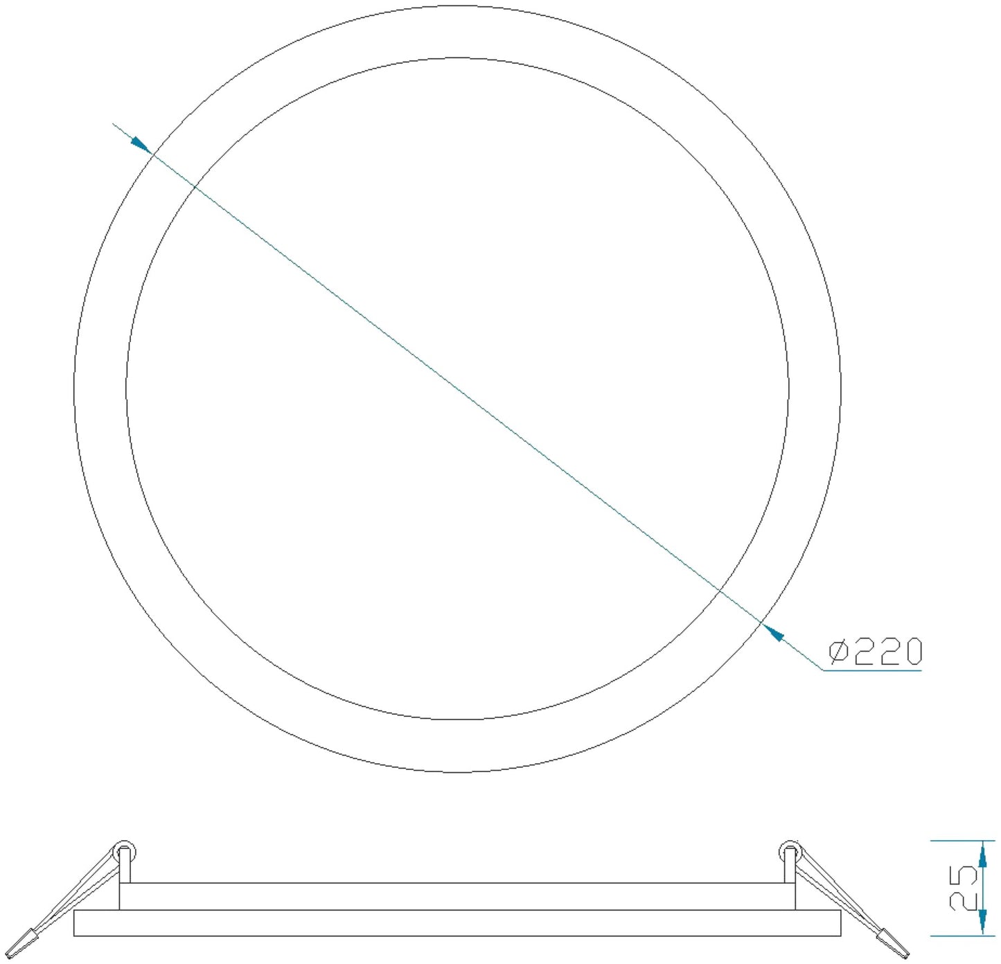 Saona 22.5cm Round Recessed Ultra Slim Downlight, 24W LED 3000K, 2090lm, Matt White, Driver Included, 3yrs Warranty by Mantra