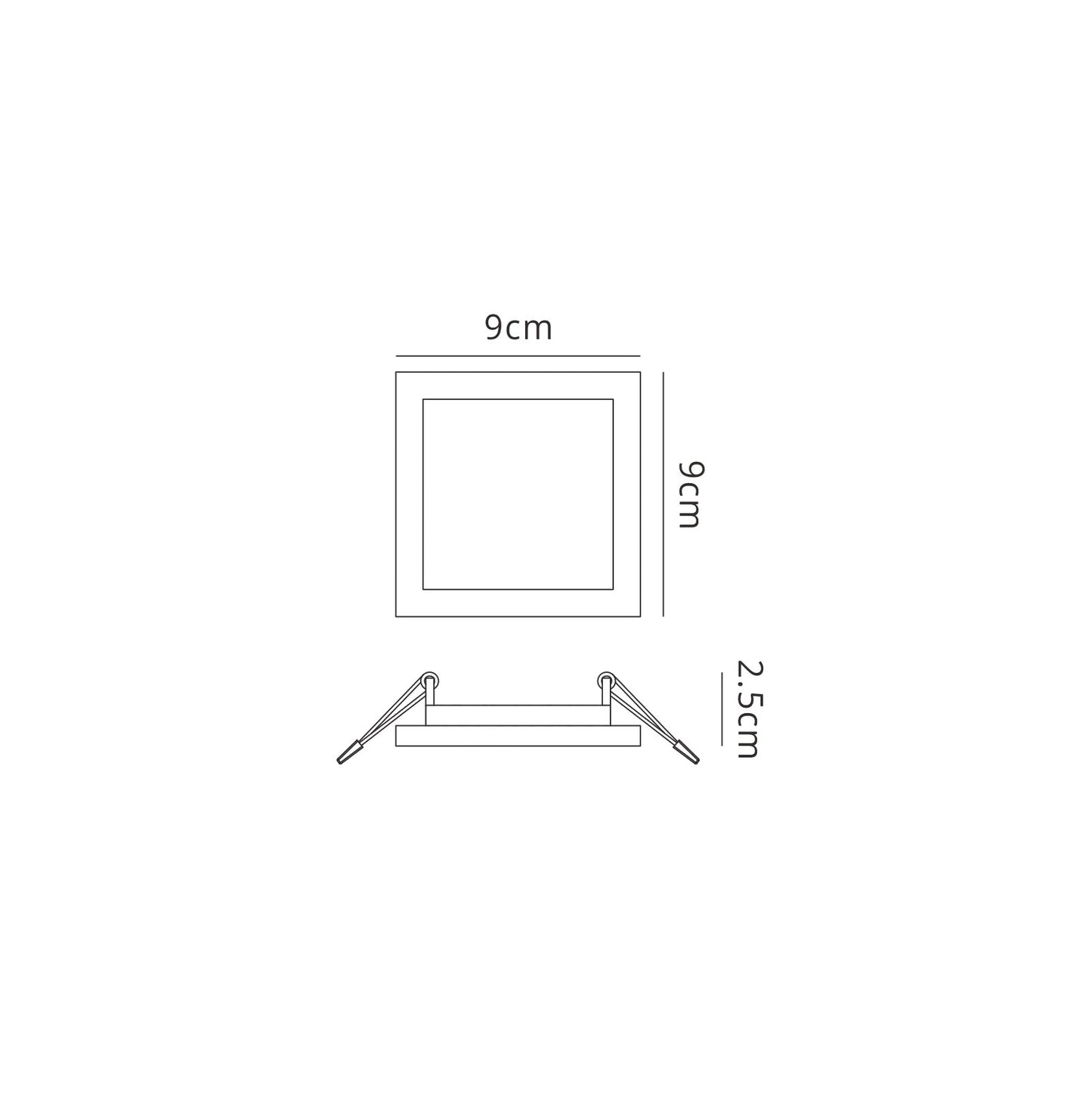 Saona 9cm Square Recessed Ultra Slim Downlight, 6W LED 4000K, 540lm, Matt White, Driver Included, 3yrs Warranty by Mantra