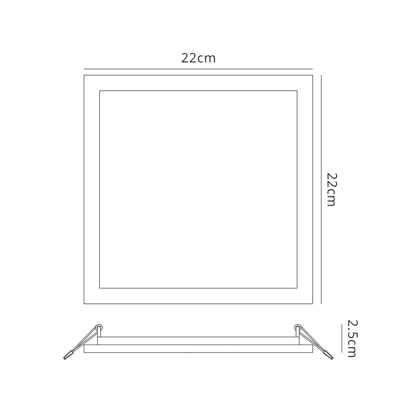 Saona 22.5cm Square Recessed Ultra Slim Downlight, 24W LED 4000K, 2200lm, Matt White, Driver Included, 3yrs Warranty by Mantra