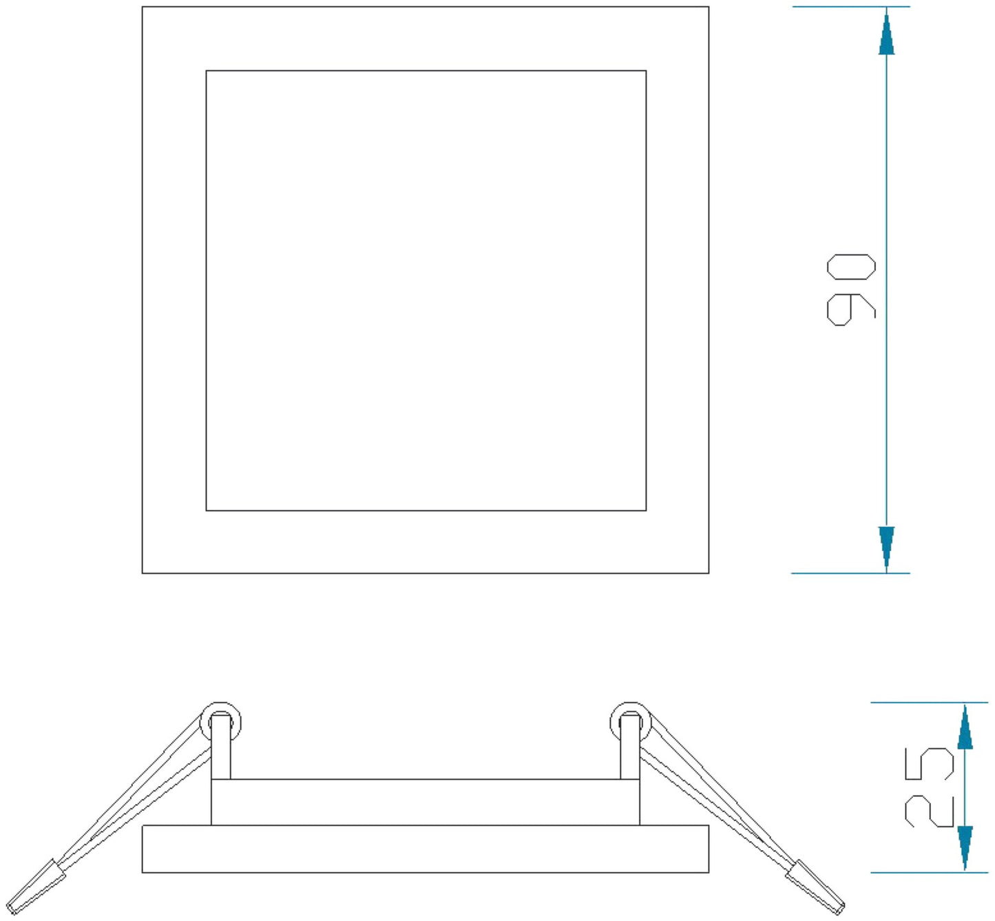 Saona 9cm Square Recessed Ultra Slim Downlight, 6W LED 3000K, 520lm, Matt White, Driver Included, 3yrs Warranty by Mantra