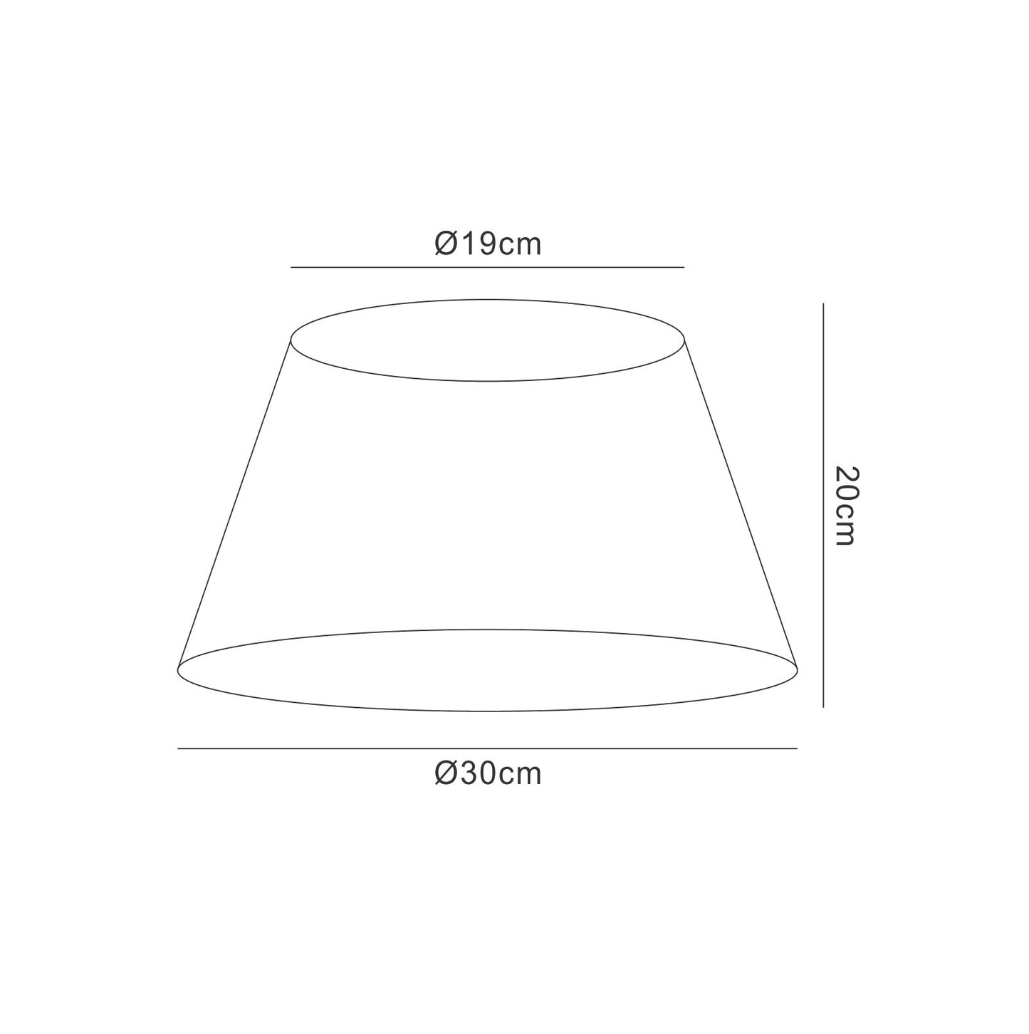 Silk String Shade Ivory White 190/300mm x 200mm by Mantra