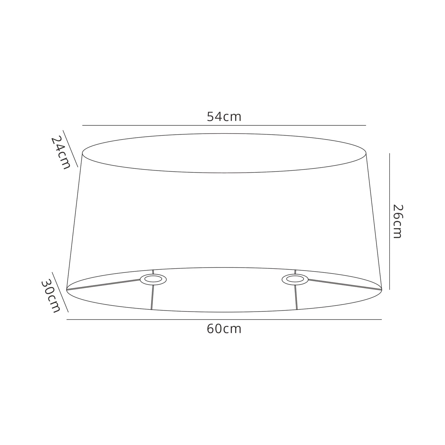 Louise Oval White Organza Shade Suitable For, M5280, 540/600x260mm by Mantra