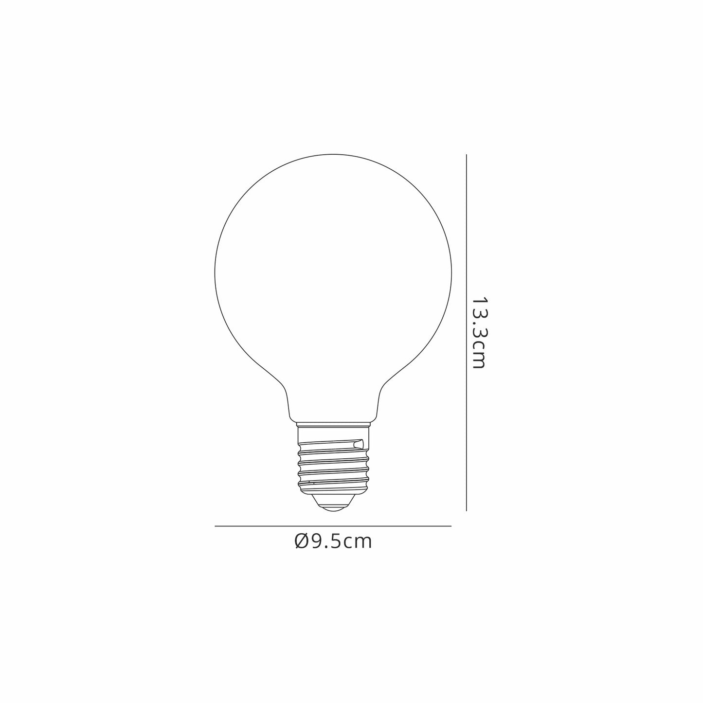 LED Globe 95mm E27, 8W Warm White 3000K by Mantra