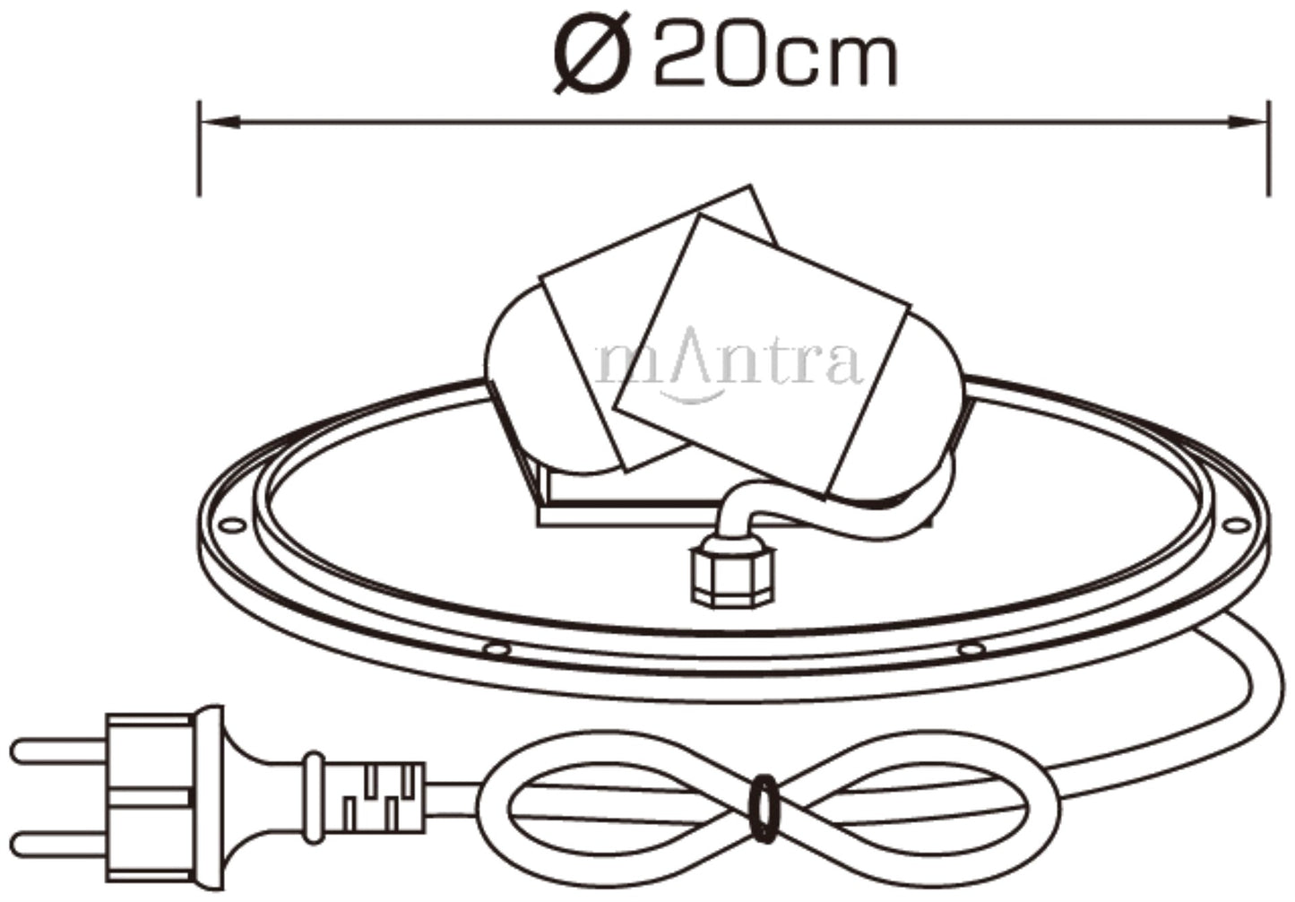 E27 Plate 2 Light CFL Outdoor IP44 Supplied With 5M Cable, White by Mantra