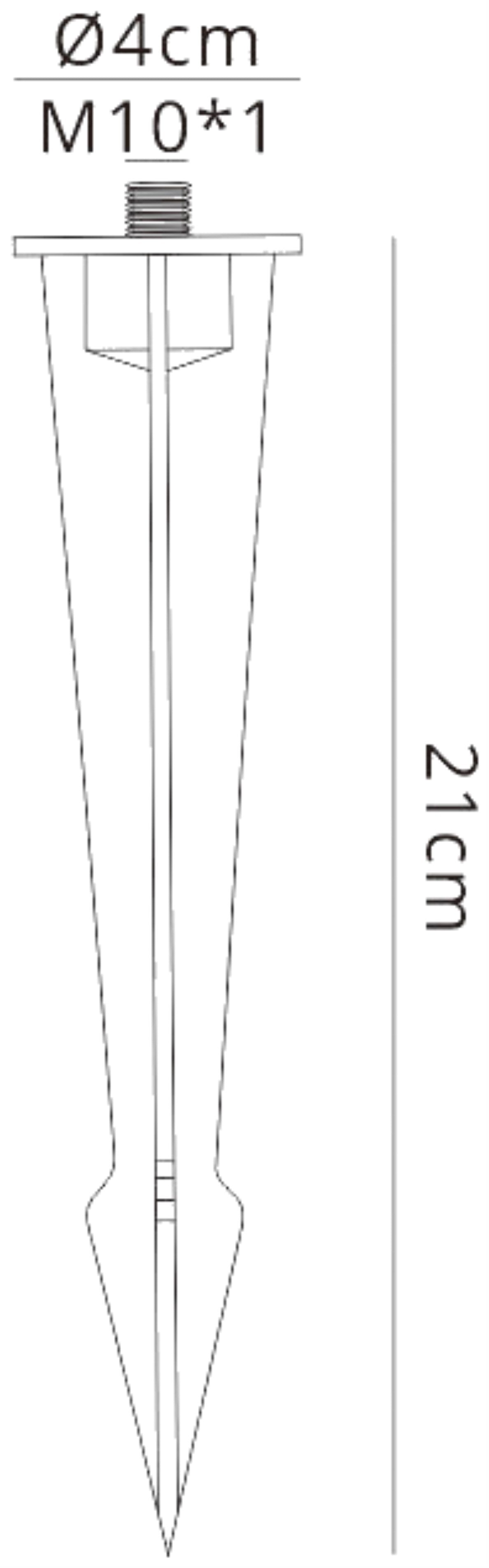 Ground Spike Medium 40 x 210mm, Aluminium Black by Mantra