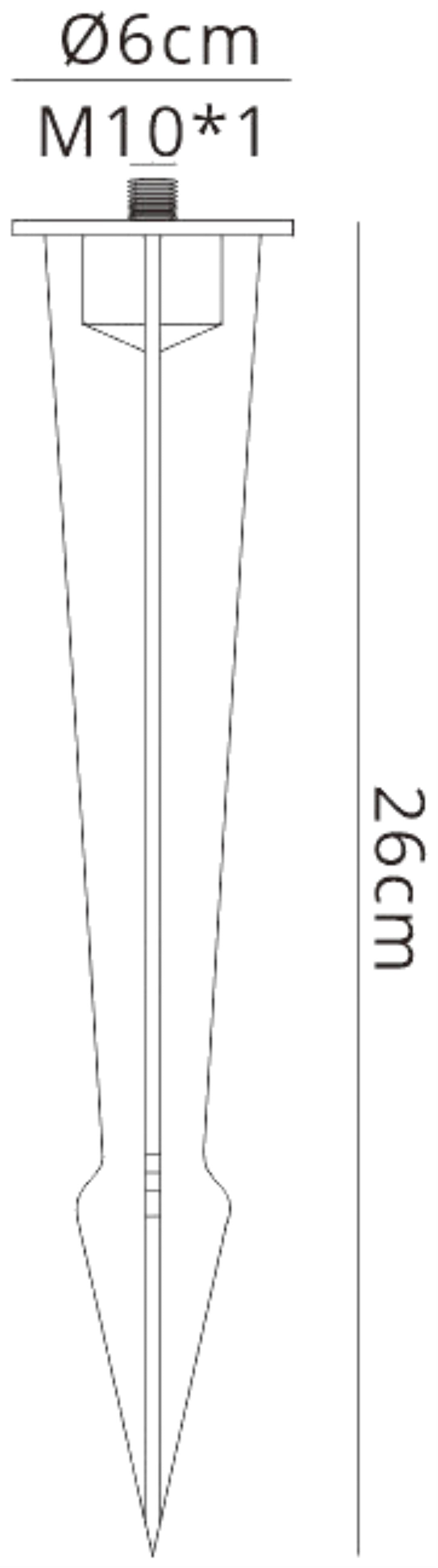 Ground Spike Large 60 x 260mm, Aluminium Black by Mantra