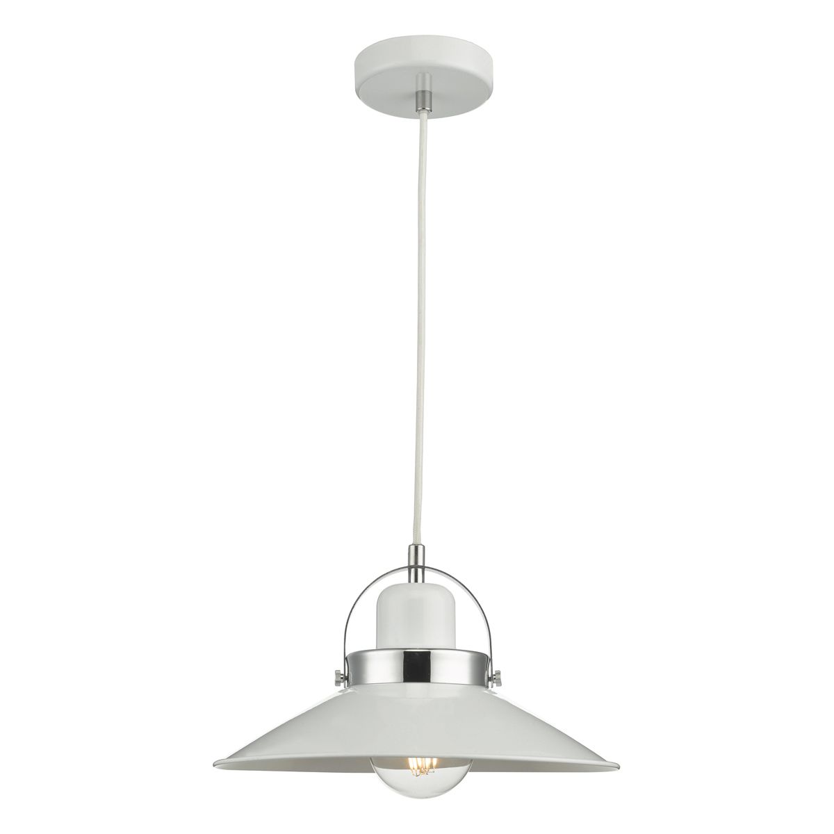 Liden Pendant White and Polished Chrome