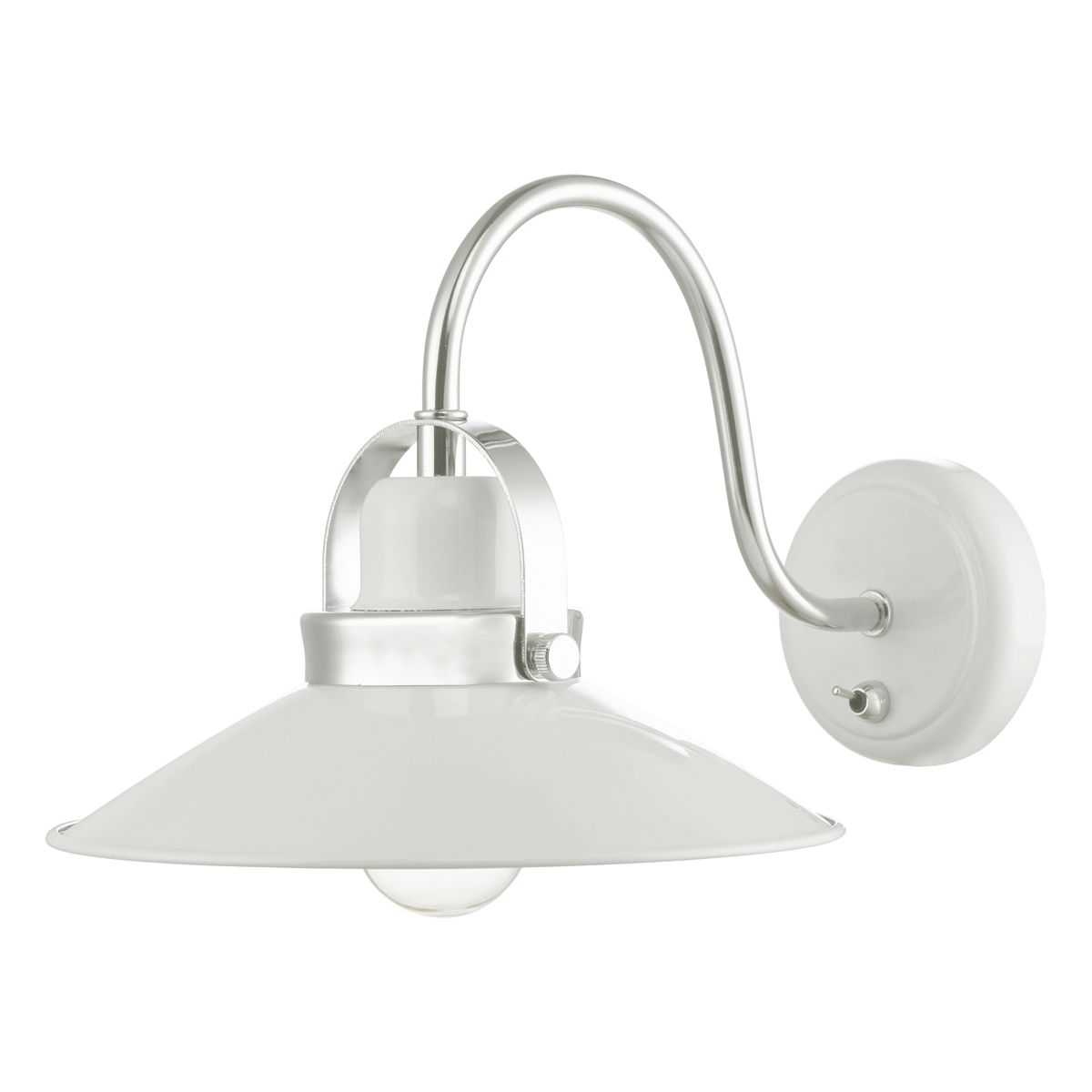 Liden Wall Light White and Polished Chrome