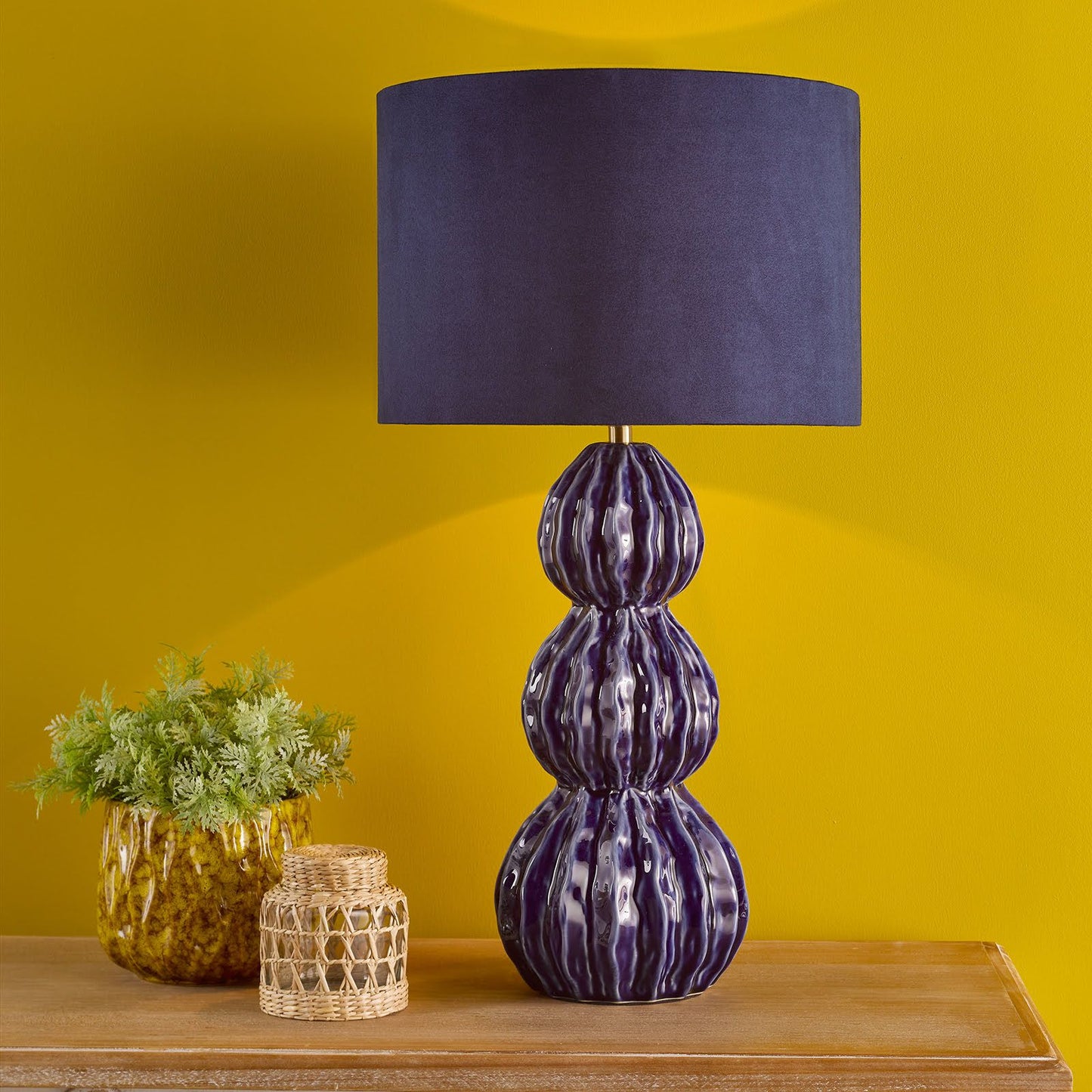 Lorelai Ceramic Table Lamp Blue With Shade