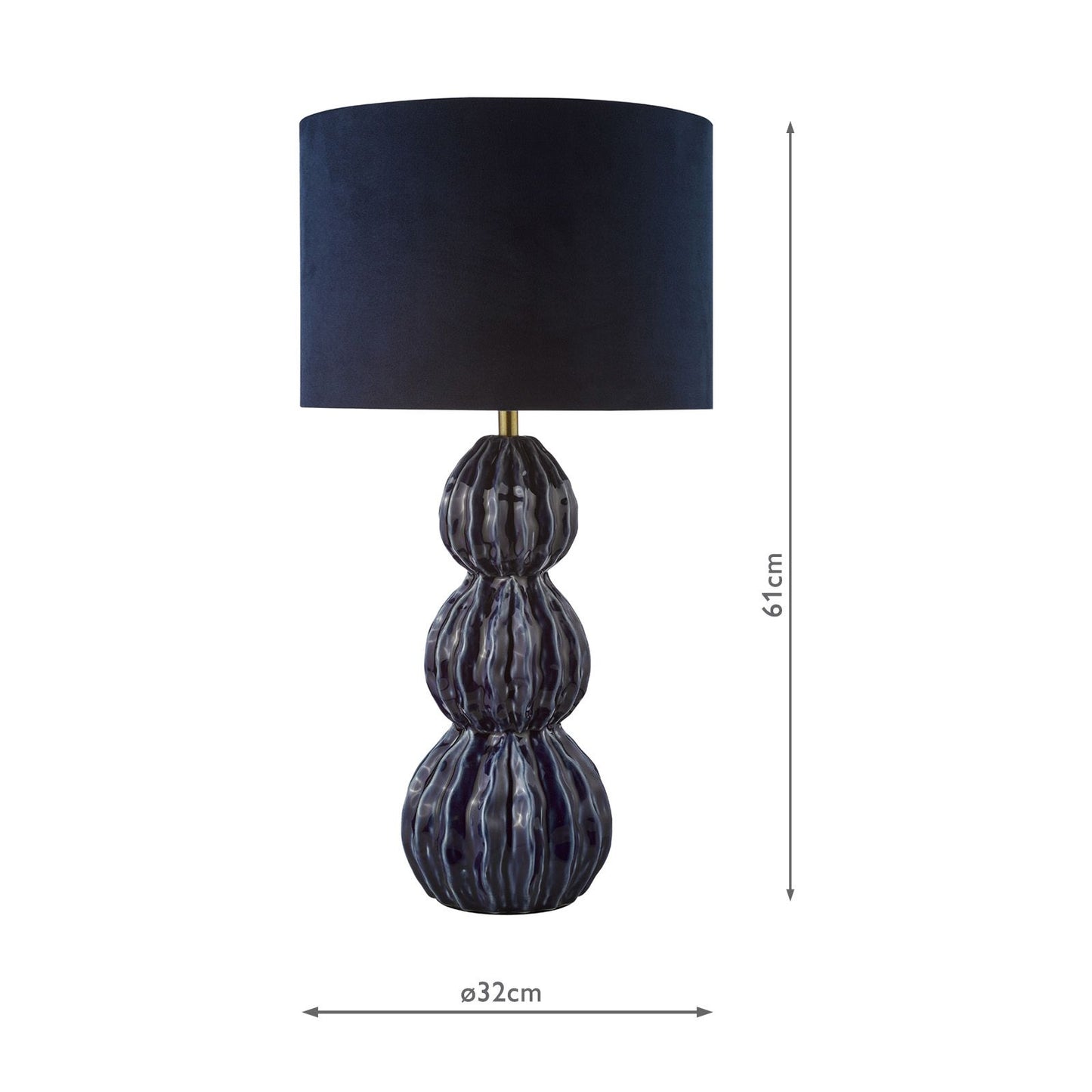 Lorelai Ceramic Table Lamp Blue With Shade