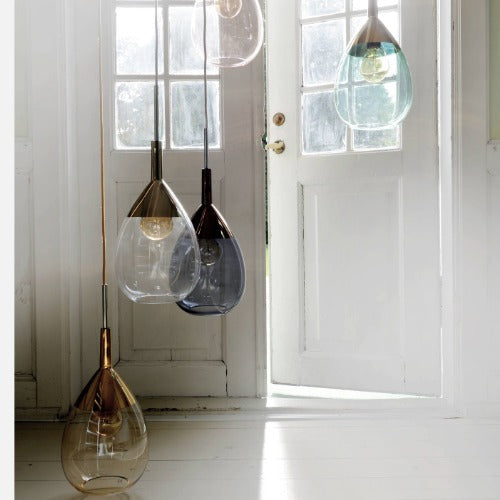 Lute Pendant lamp XL Smokey grey Gold