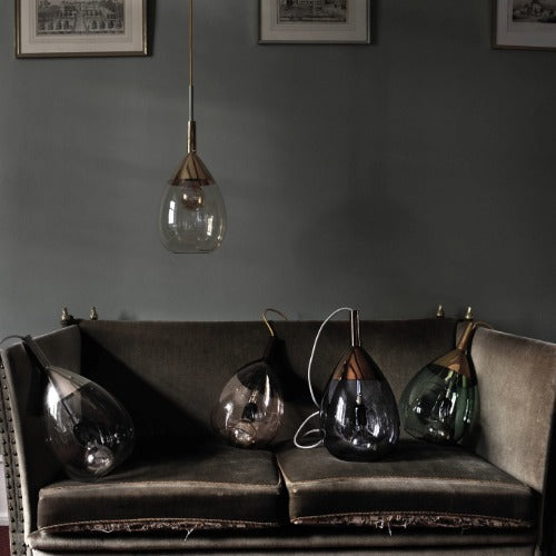 Lute Pendant lamp XL Chestnut brown Gold