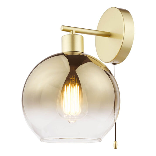 Lycia Wall Light Satin Gold and Gold Ombre Glass