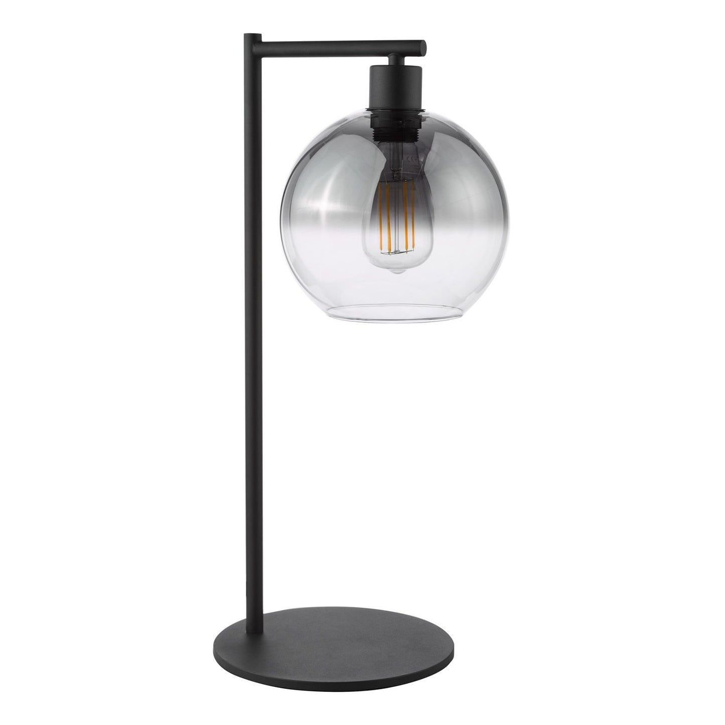 Lycia Table Lamp Matt Black and Smoked Ombre Glass