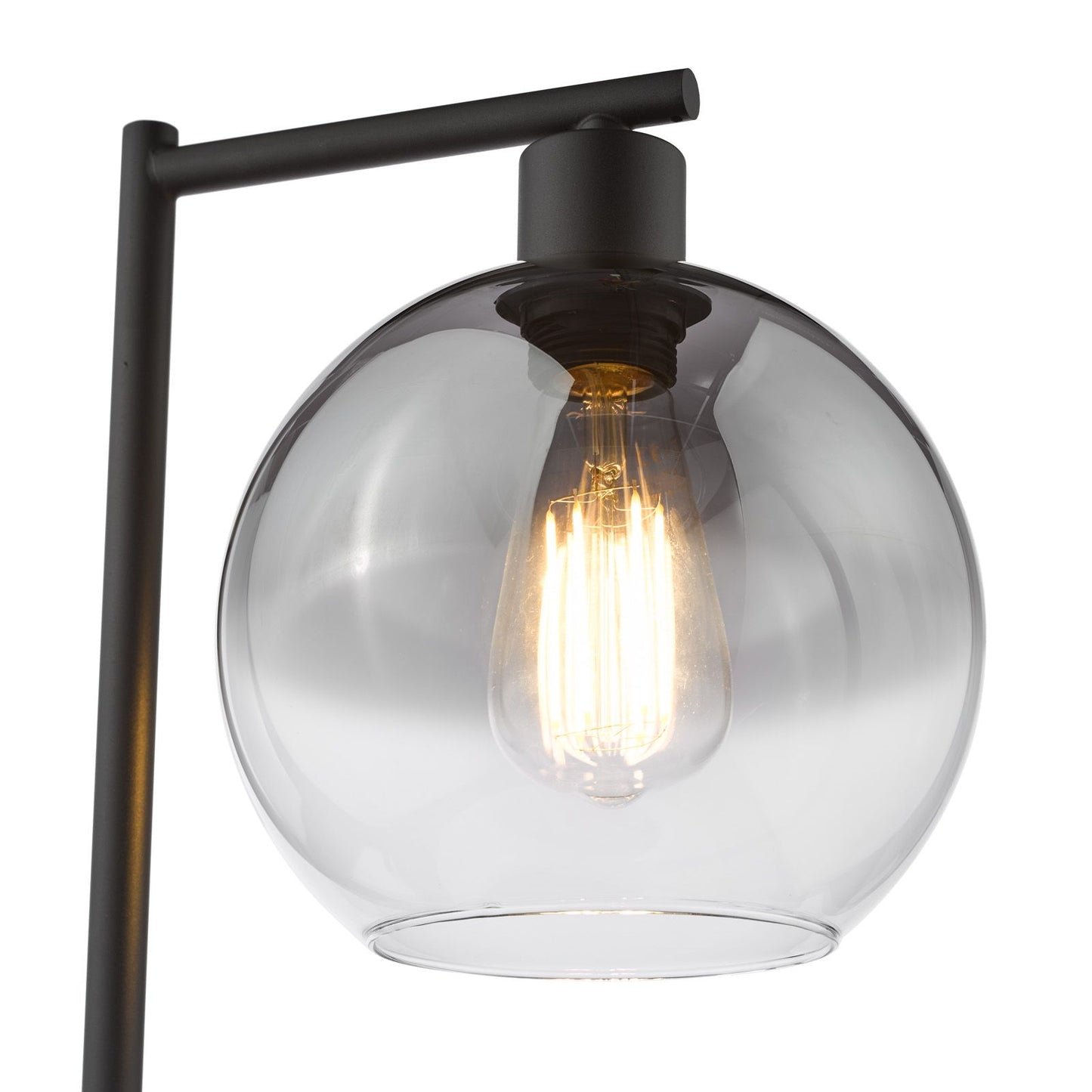 Lycia Table Lamp Matt Black and Smoked Ombre Glass