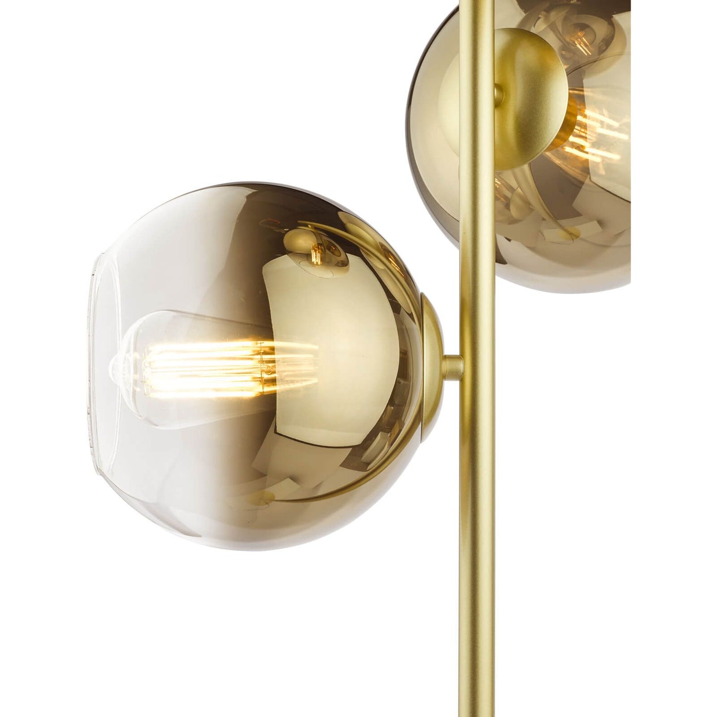 Lycia 3 Light Floor Lamp Satin Gold and Gold Ombre Glass