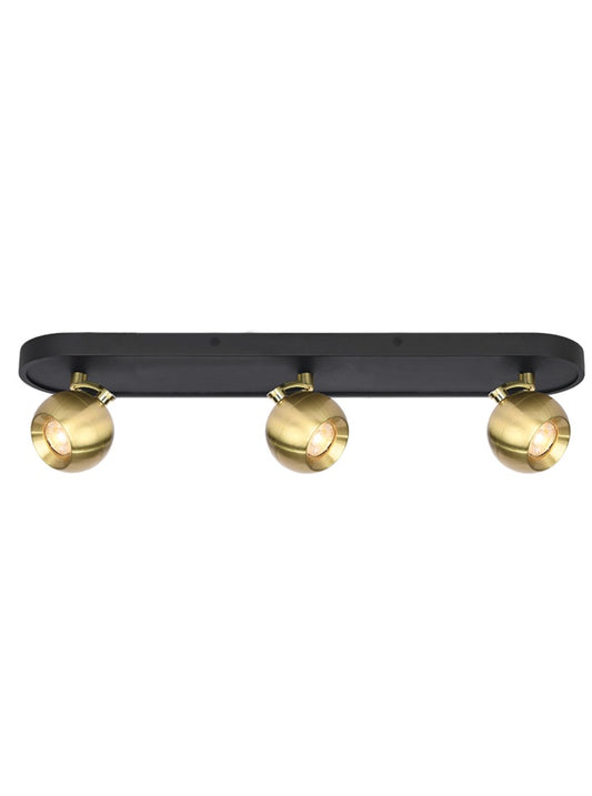 Lens 3lt Spot mattblack and aged brass