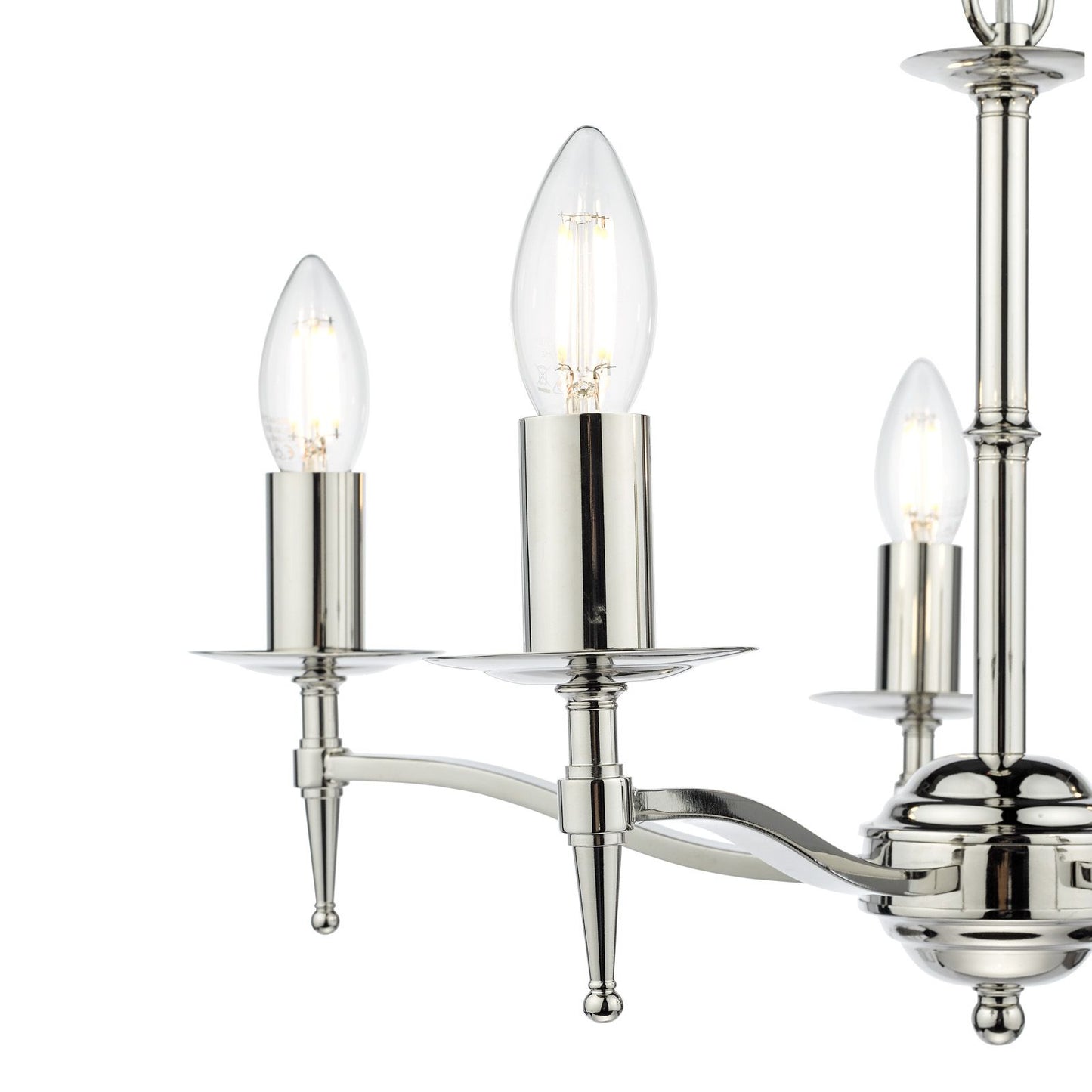 English Heritage Marble Hill 5 Light Armed Pendant Polished Nickel Fitting Only