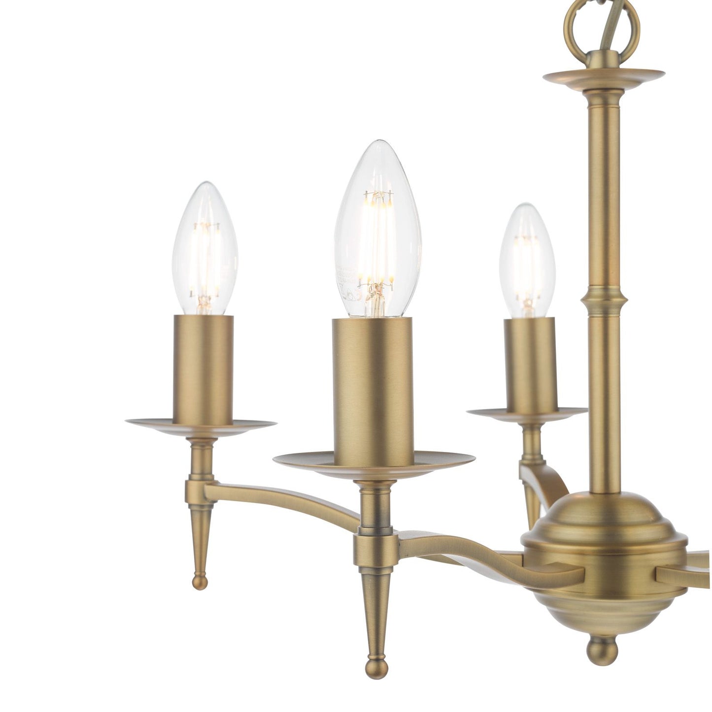 English Heritage Marble Hill 5 Light Armed Pendant Aged Brass Fitting Only
