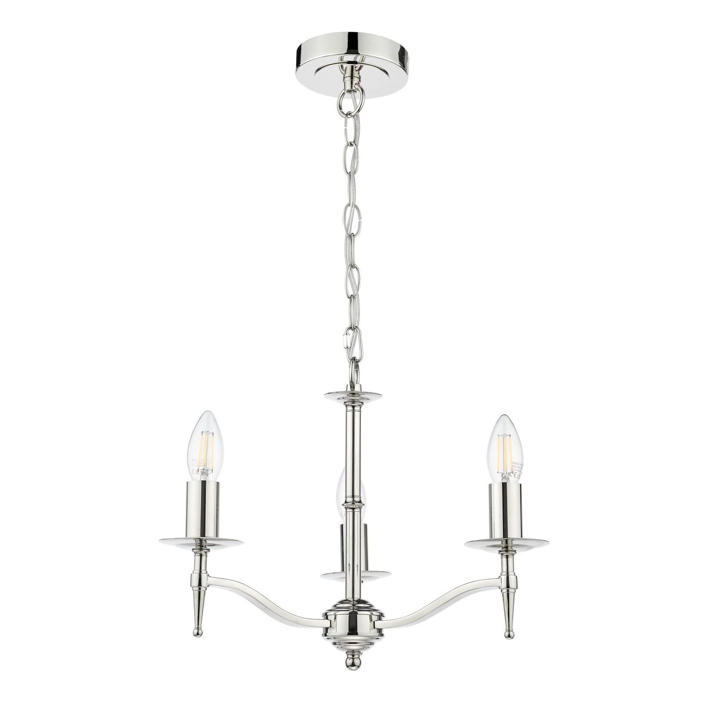 English Heritage Marble Hill 3 Light Armed fitting Polished Nickel Fitting Only