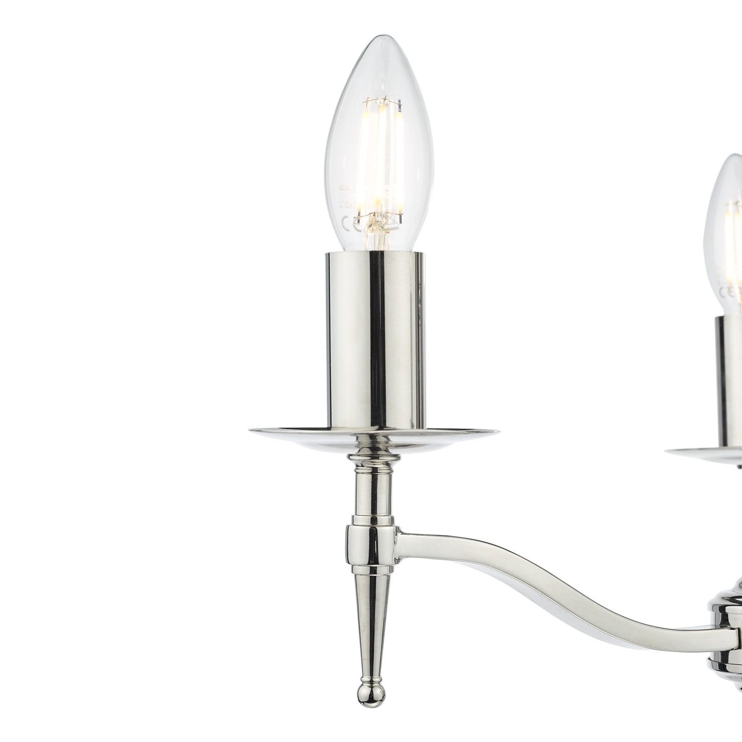 English Heritage Marble Hill 3 Light Armed fitting Polished Nickel Fitting Only