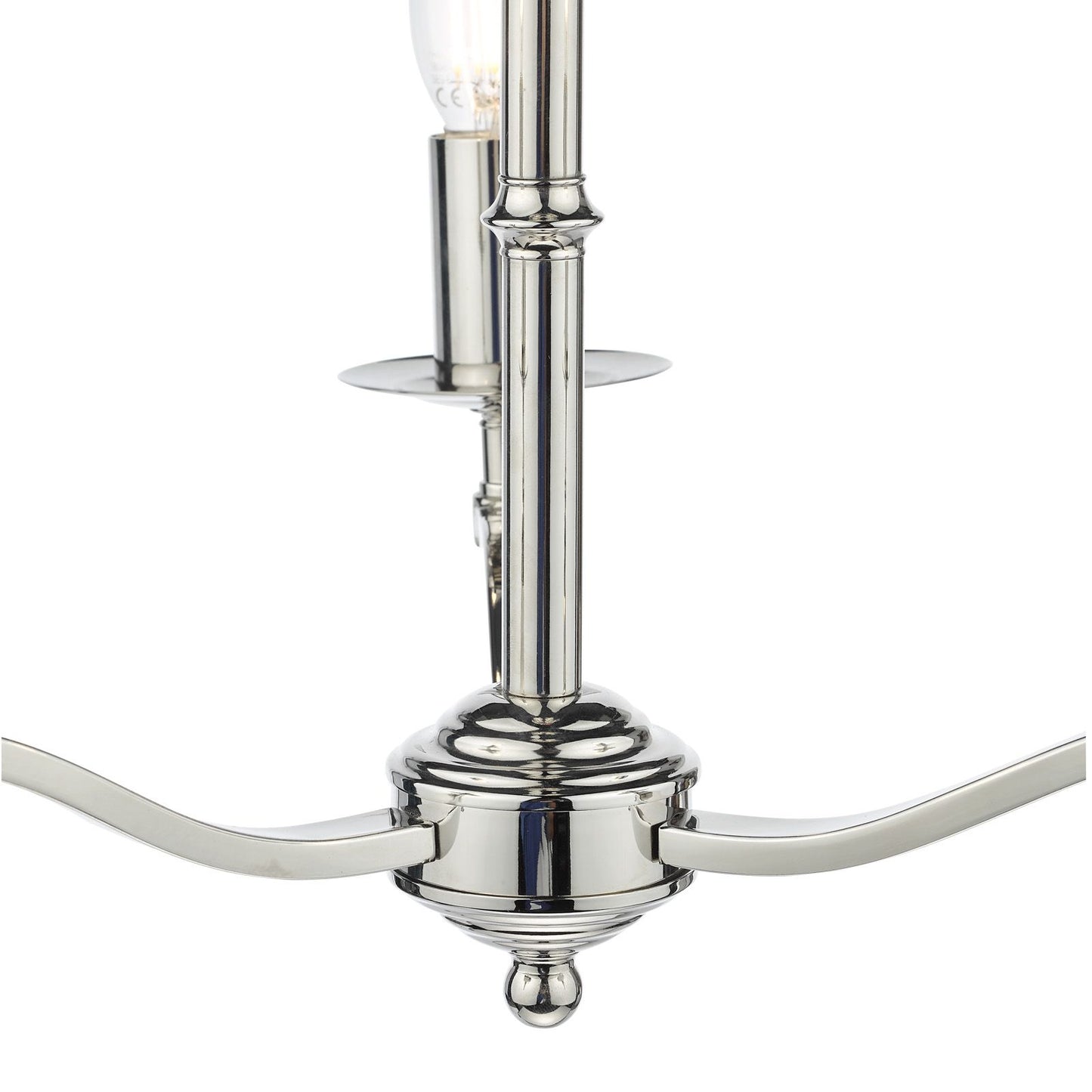 English Heritage Marble Hill 3 Light Armed fitting Polished Nickel Fitting Only