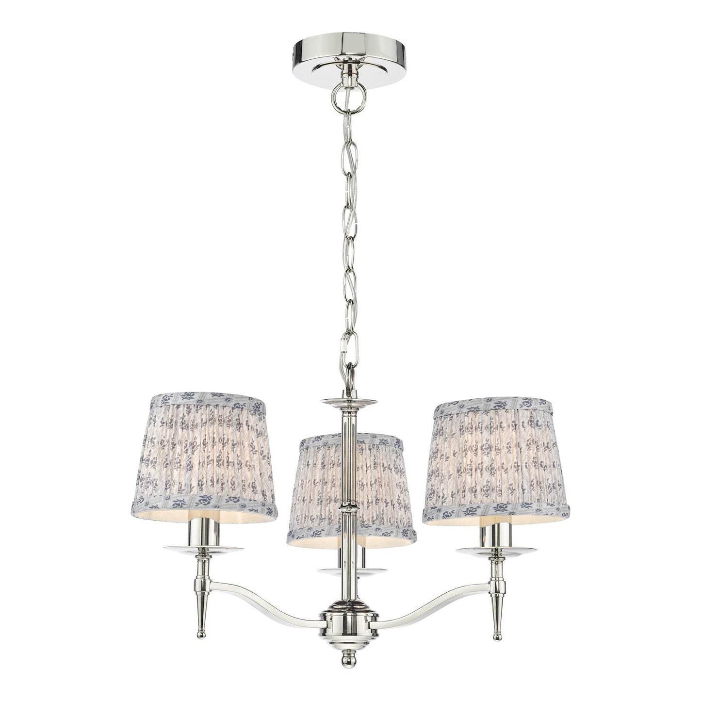 English Heritage Marble Hill 3 Light Armed fitting Polished Nickel Fitting Only