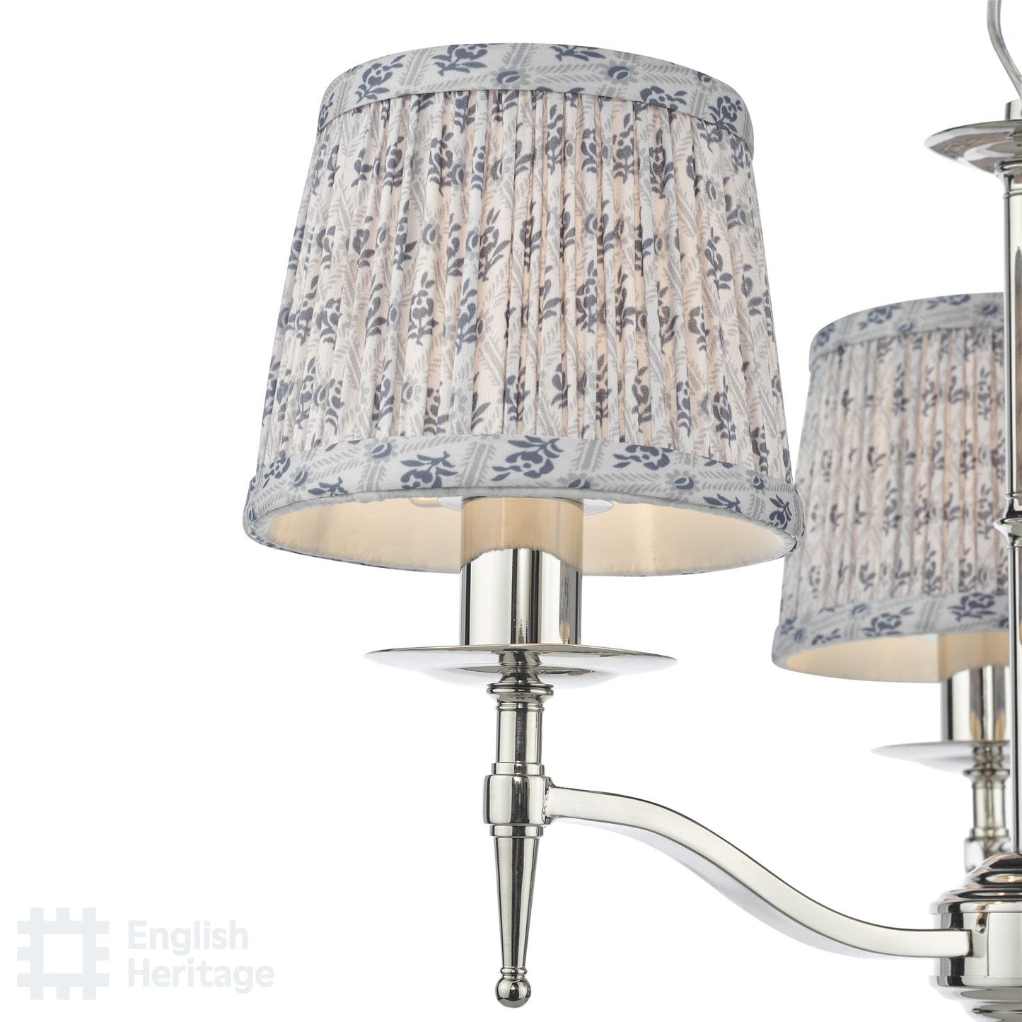 English Heritage Marble Hill 3 Light Armed fitting Polished Nickel Fitting Only