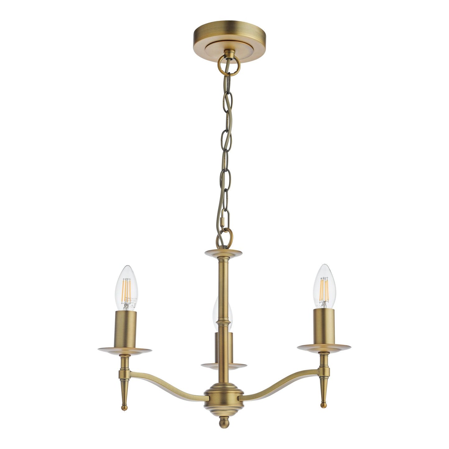 English Heritage Marble Hill 3 Light Armed Fitting Aged Brass Fitting Only