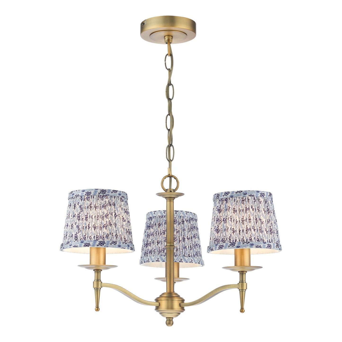 English Heritage Marble Hill 3 Light Armed Fitting Aged Brass Fitting Only