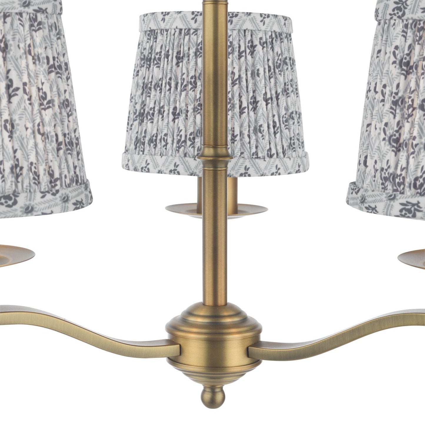 English Heritage Marble Hill 3 Light Armed fitting Aged Brass With Shade