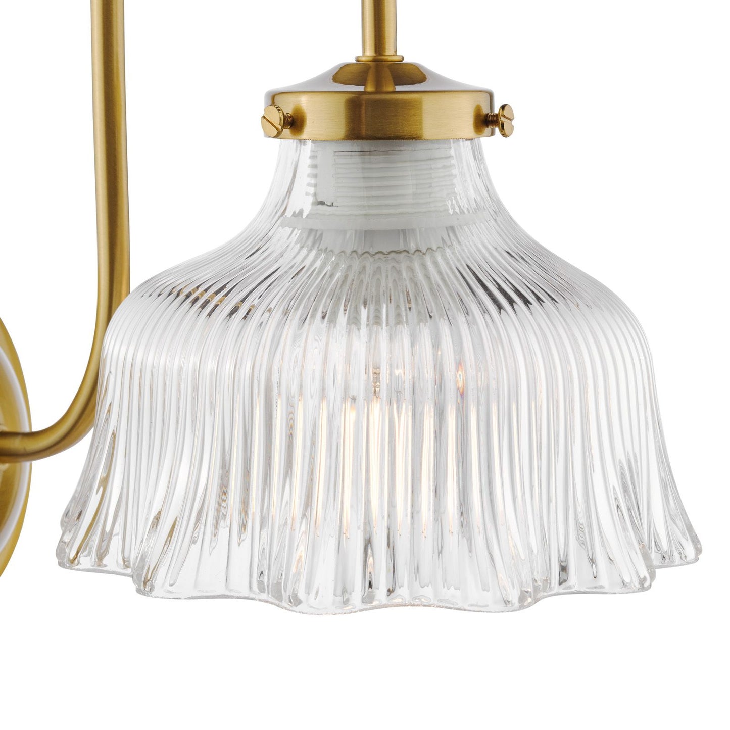 Maude Wall Light Natural Brass and Ribbed Glass