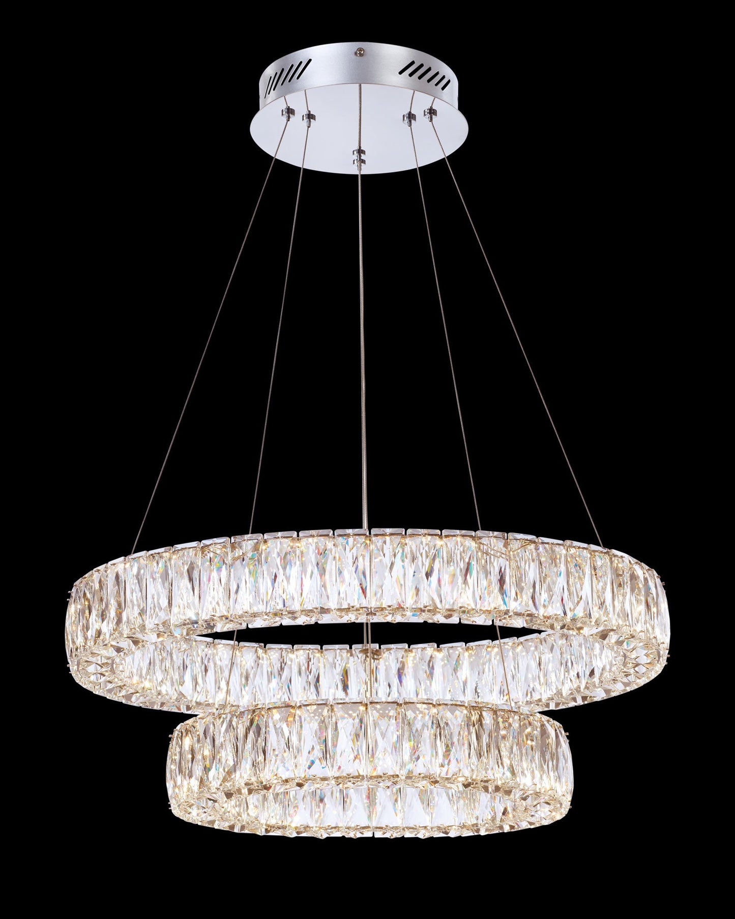 Crystal Ring Double Pendant Dimmable Light