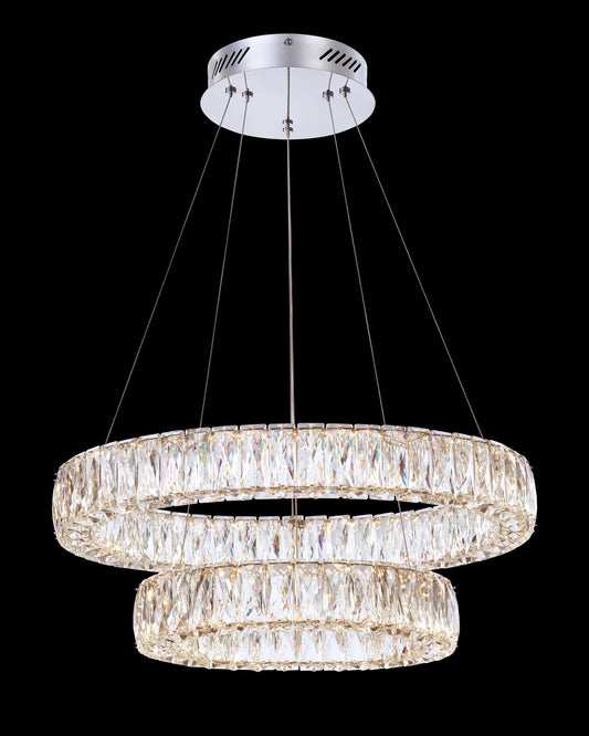 Crystal Ring Double Pendant Dimmable Light