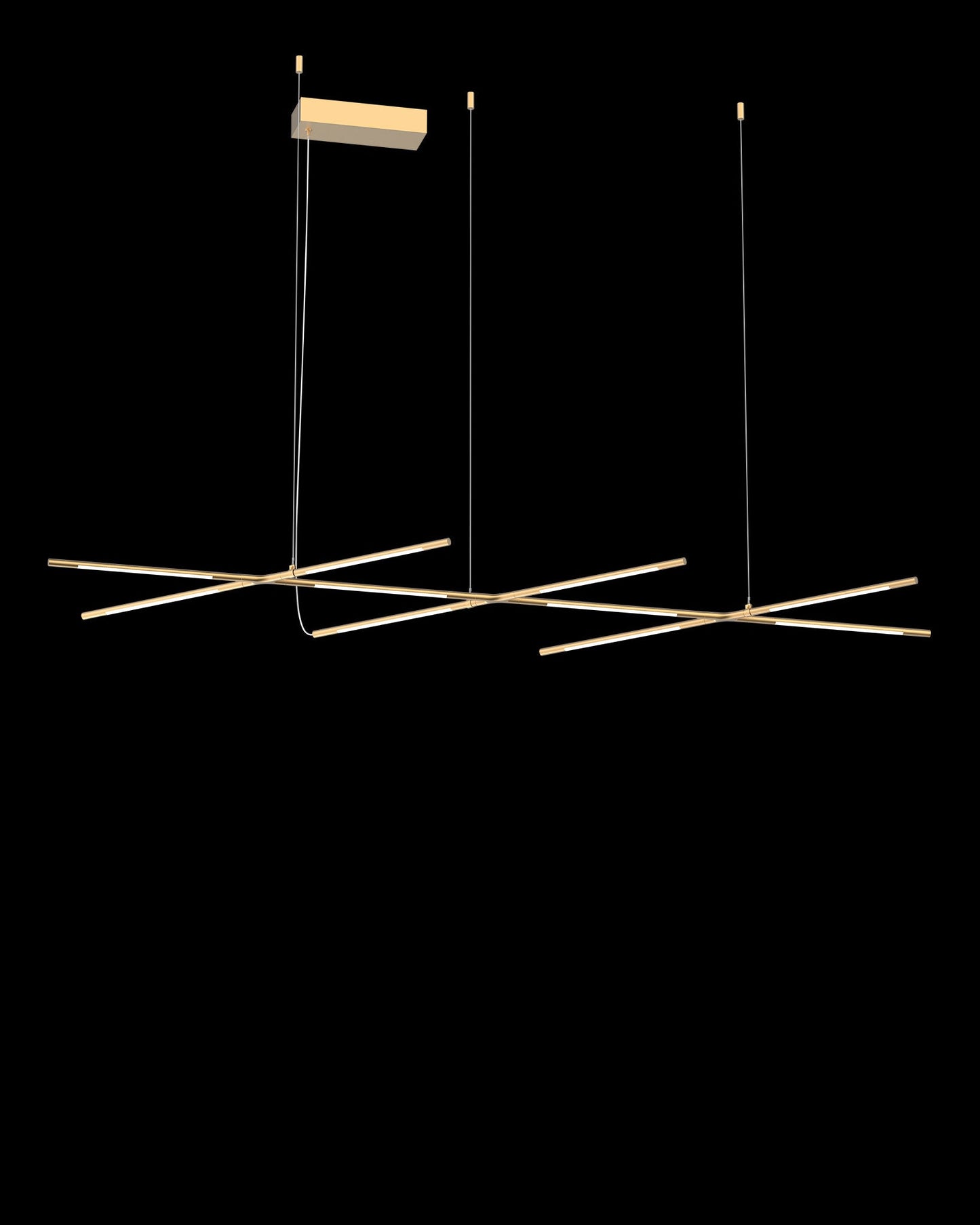 Tubular 10Lt Pendant Satin Gold Model A Light