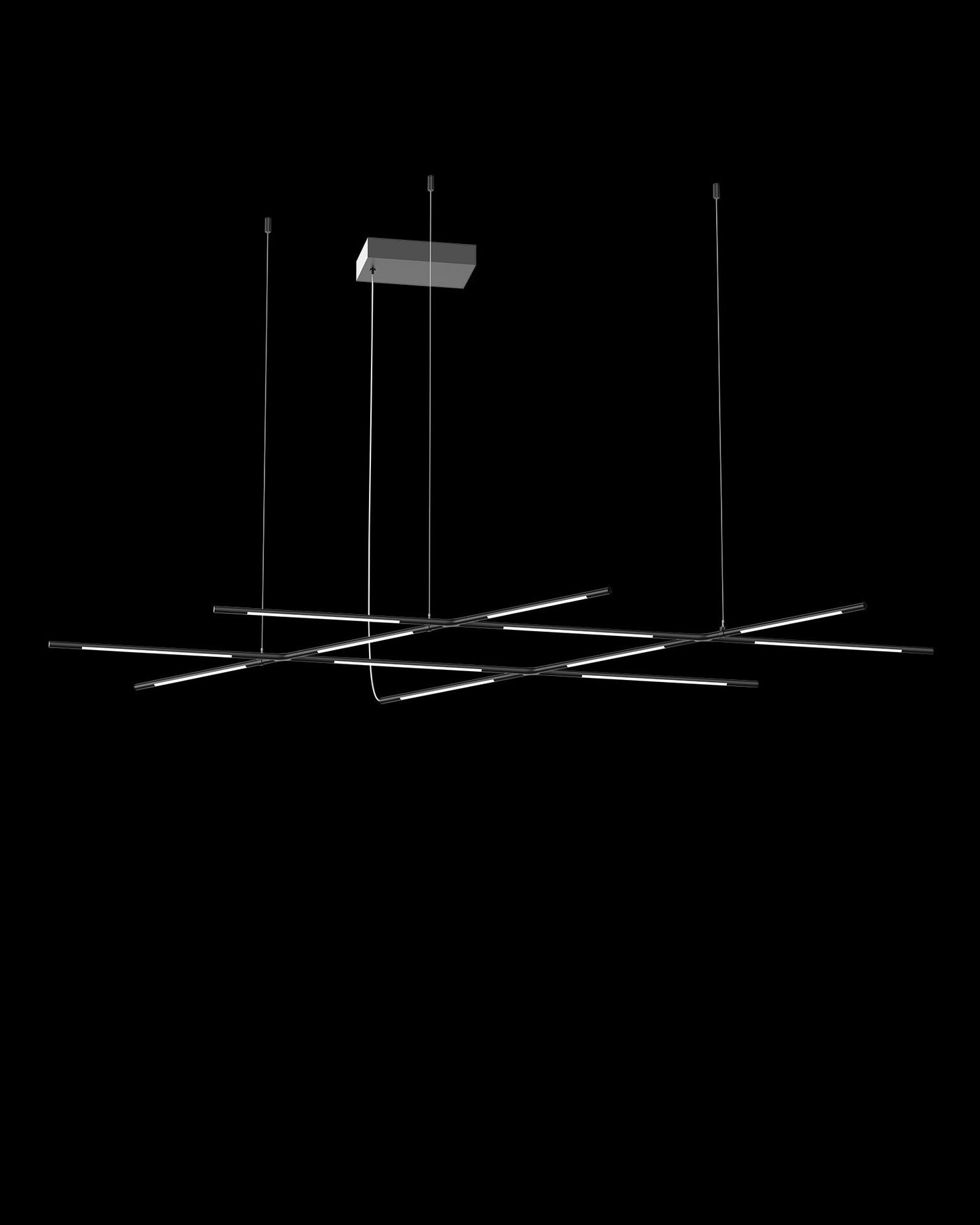 Tubular 12Lt Pendant Matt Black Model C Light