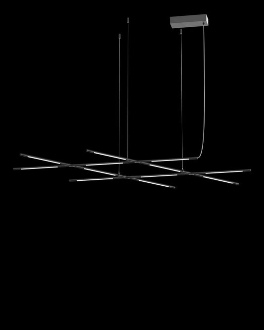Tubular 12Lt Pendant Matt Black Model D Light