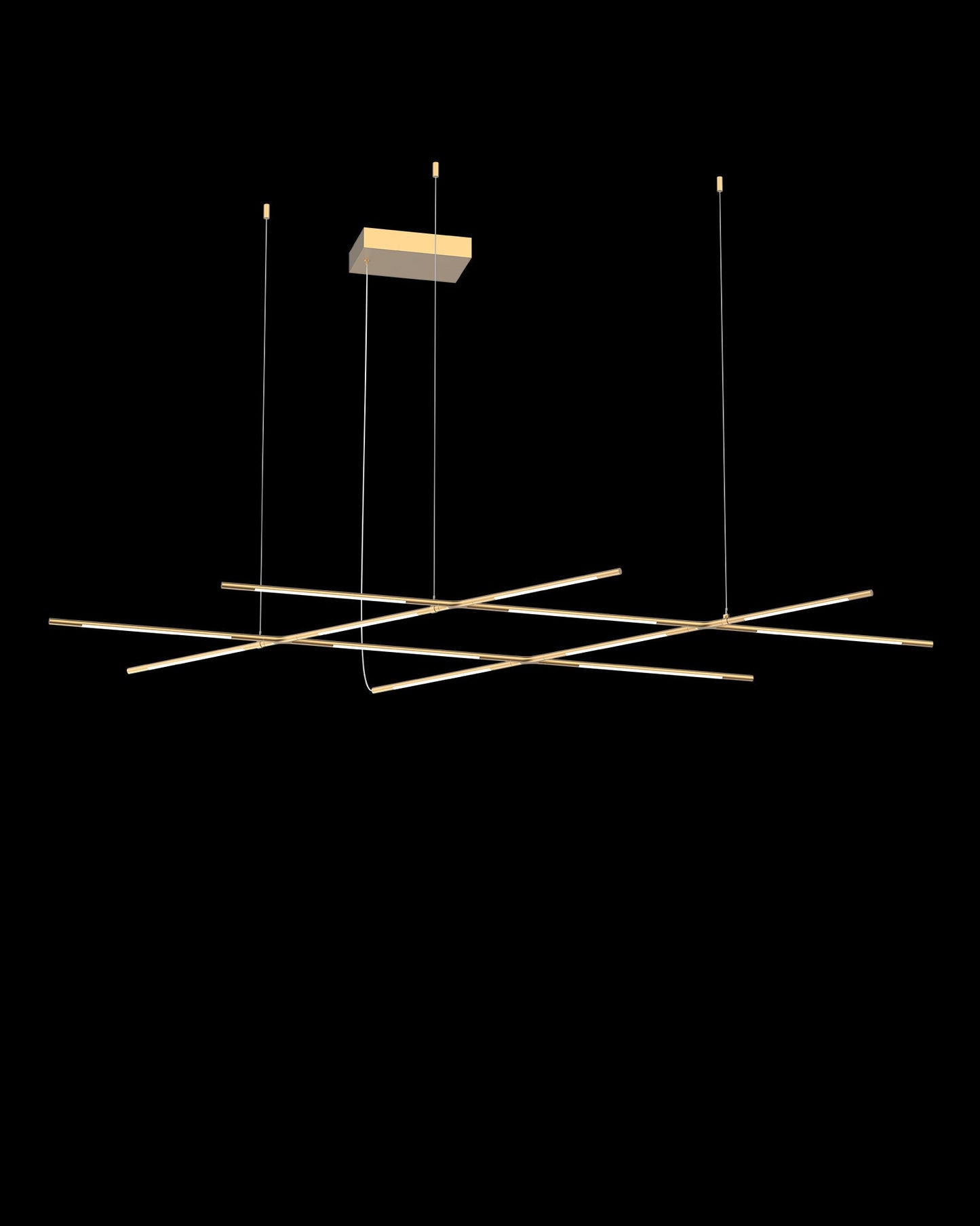 Tubular 12Lt Pendant Satin Gold Model D Light