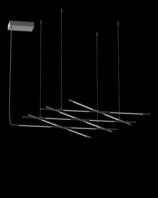 Tubular 12Lt Pendant Matt Black Model E Light