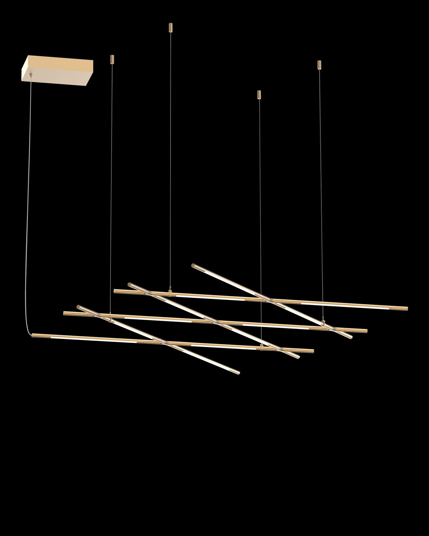 Tubular 12Lt Pendant Satin Gold Model E Light