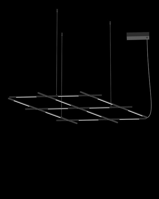 Tubular 12Lt Pendant Matt Black Model F Light