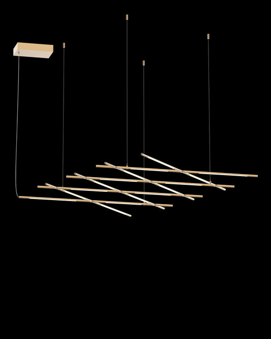 Tubular 16Lt Pendant Satin Gold Model A Light