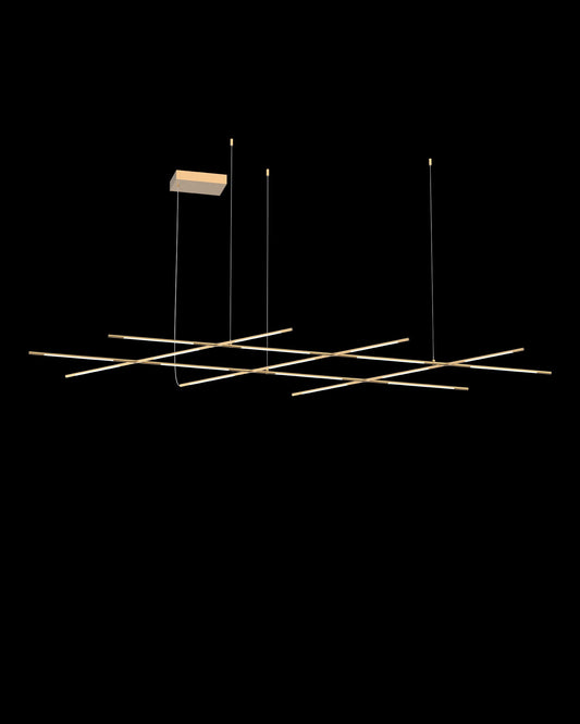 Tubular 17Lt Pendant Satin Gold Model A Light